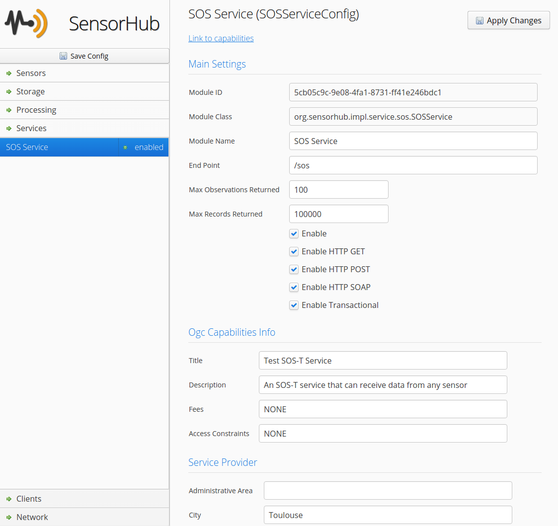 Configure SOS Interface